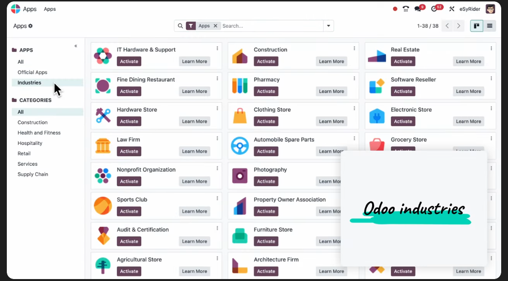 Odoo Industries App