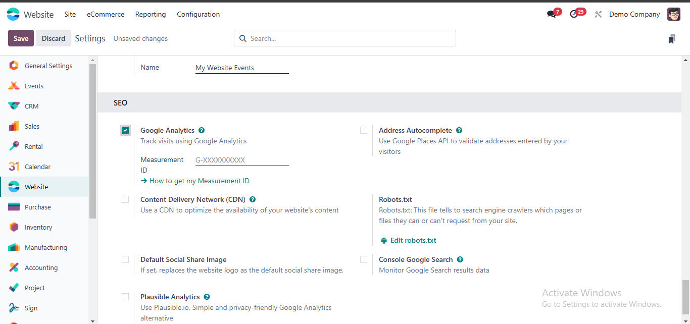 Odoo Website SEO Configuration